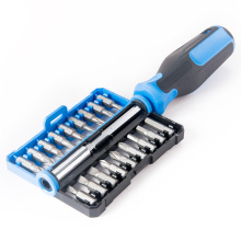 19pcs multi multifunctional household repair hand tool reversible ratchet screwdriver driver bit kit set